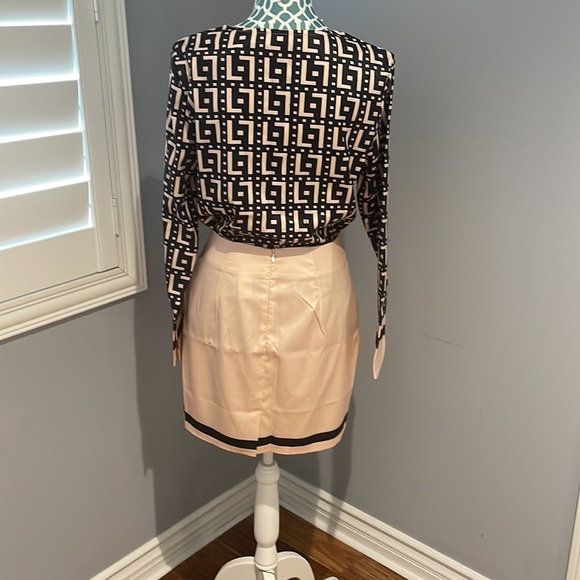 Fashion Says Brown and Black skirt and button up too size M. NWT - Picture 5 of 8